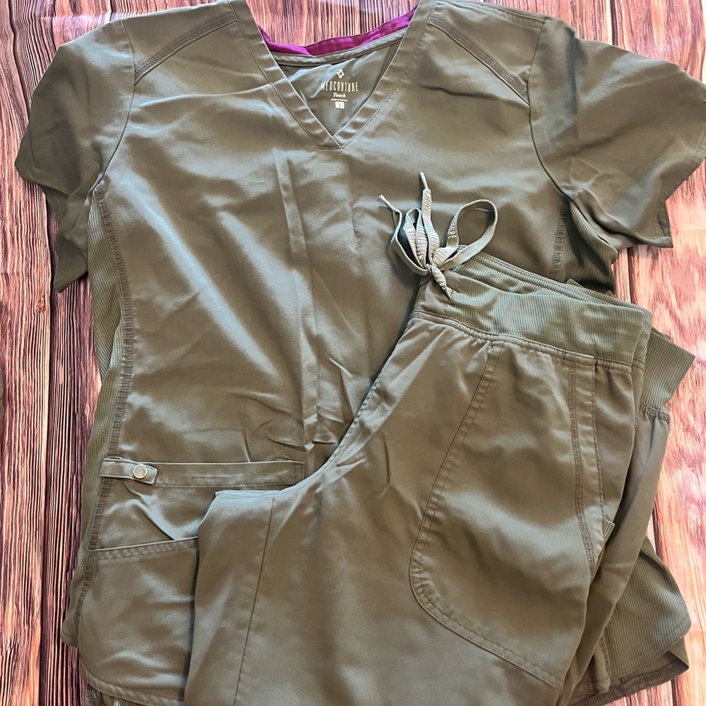 Med Couture Olive Green Scrub Set